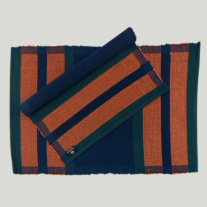 Table Mat - Midnight Blue & Orange