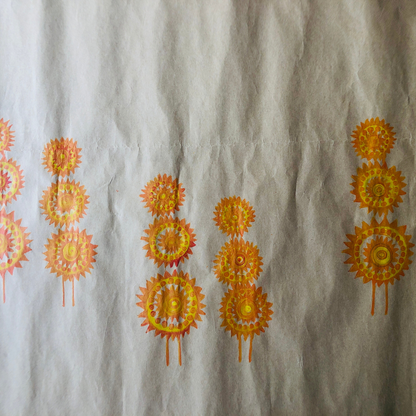 Hand Painted Gift Wrapping Papers - Palapethi (Orange)