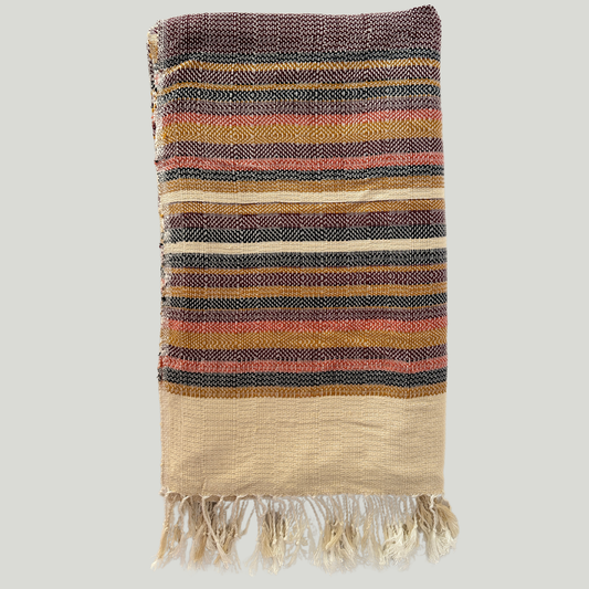 Bamboo & Cotton Throw - Rust stripes II