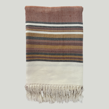 Bamboo & Cotton Throw - Rust stripes