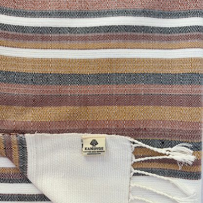 Bamboo & Cotton Throw - Rust stripes