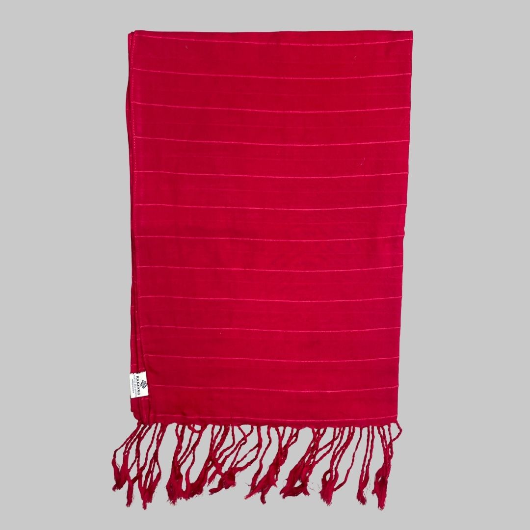 Shawl -RED with Ribs