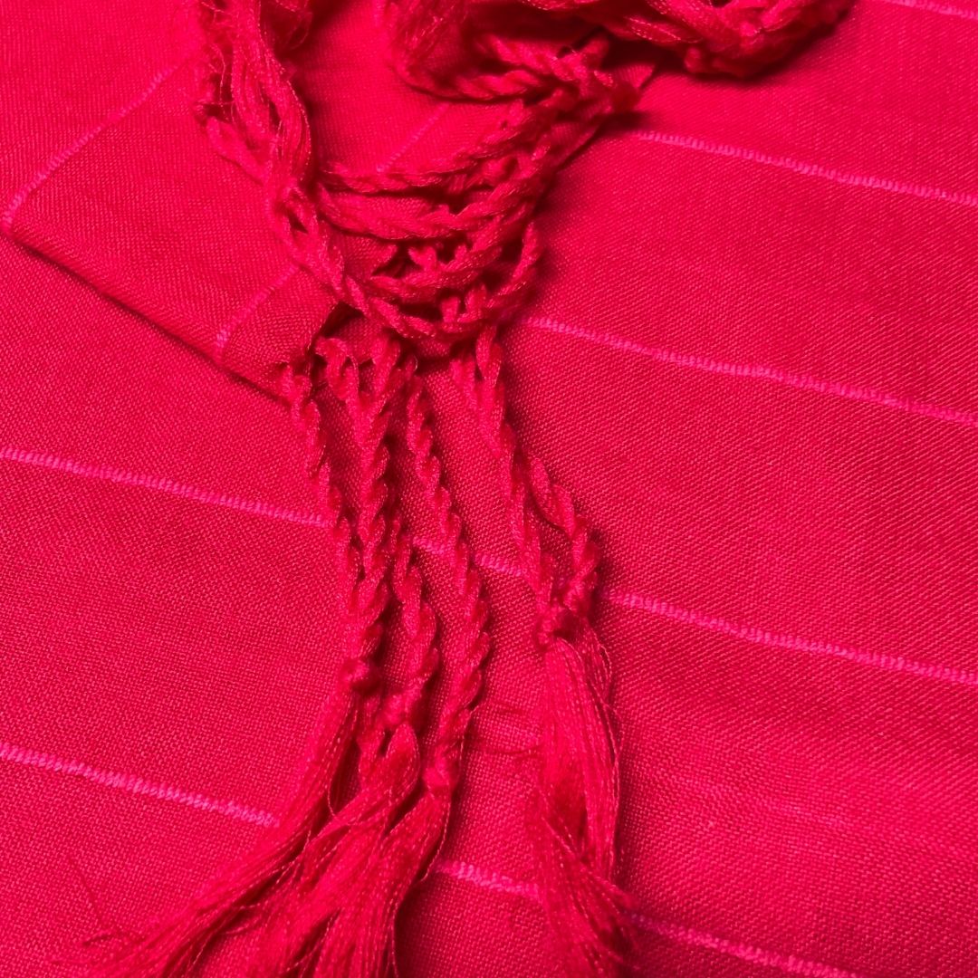 Shawl -RED with Ribs