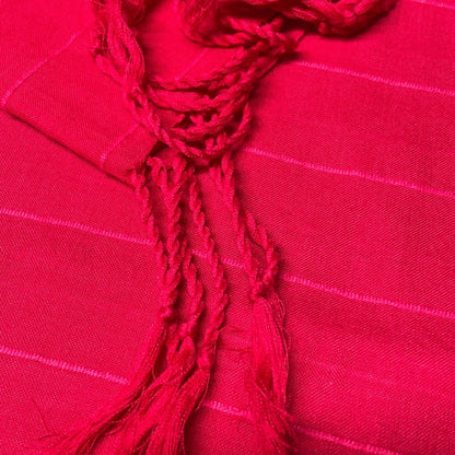 Shawl -RED with Ribs