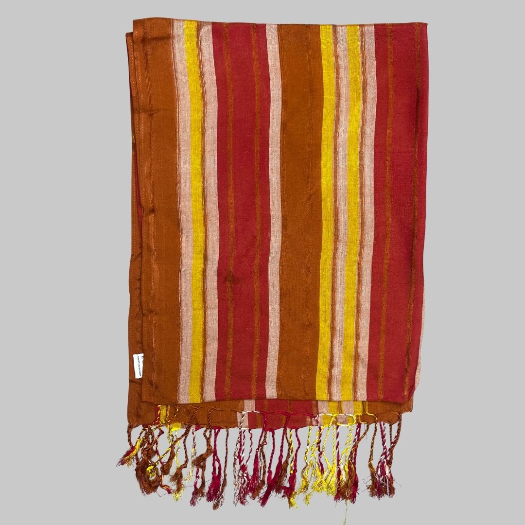 Shawl - Burnt & Rust Stripes