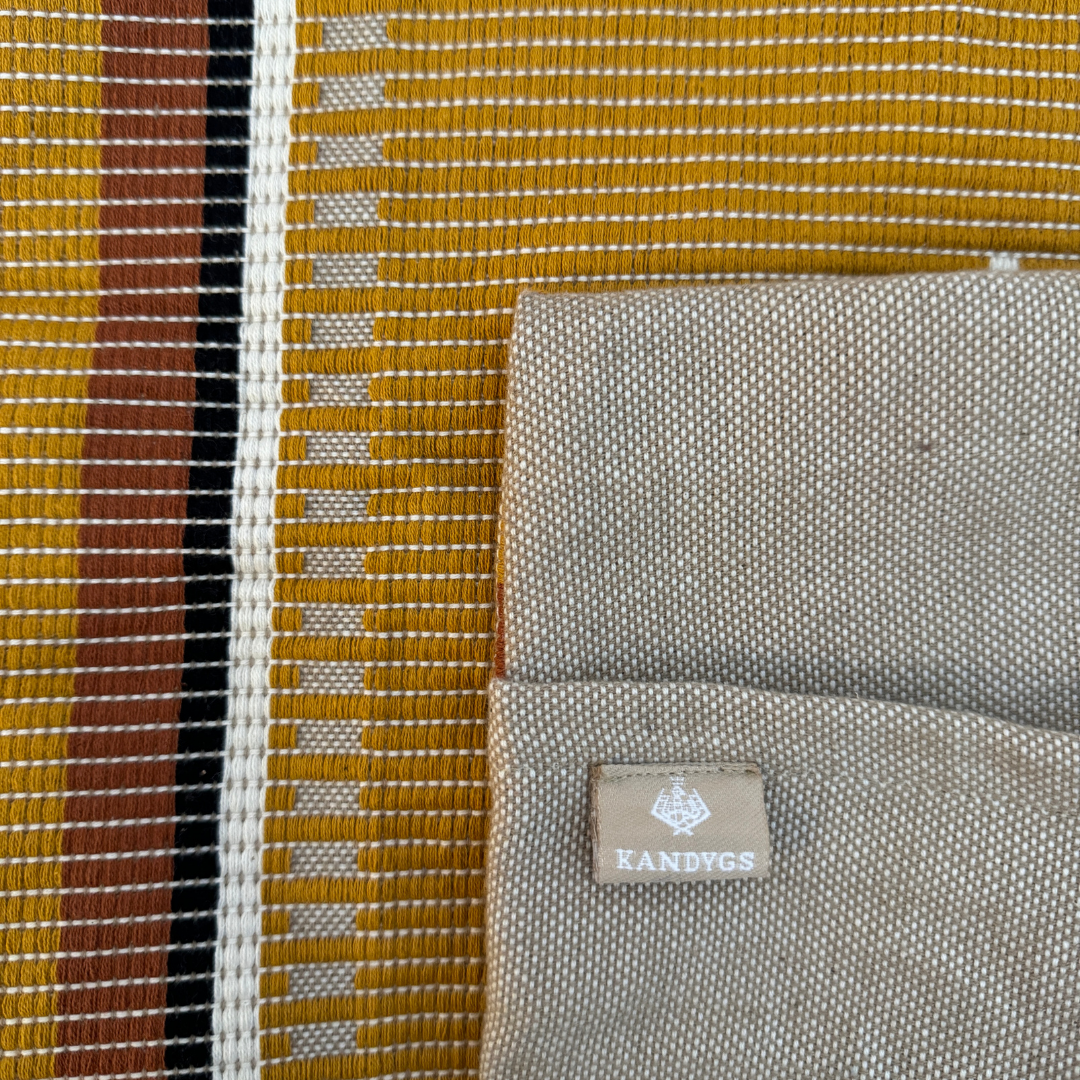 Dumbara Cushion Cover - Mustard & Rust Centered Diamond (16" X 16")