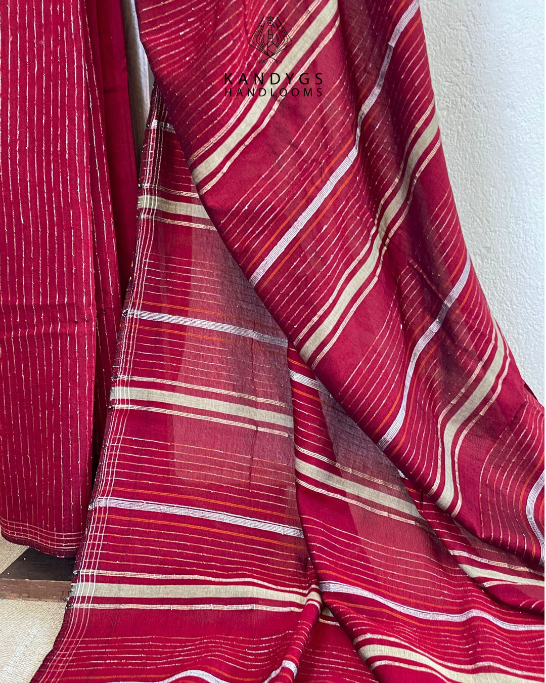 Saree  Bamboo Red with Gold Threads