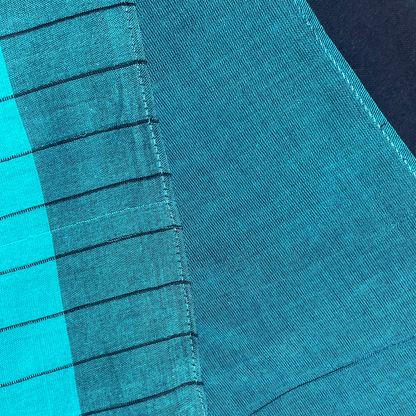 Shawl - Blue with Black ribs