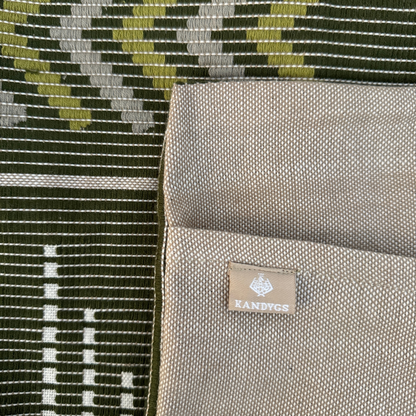 Dumbara Cushion Cover - Olive Green & White Arrows (16" X 16")