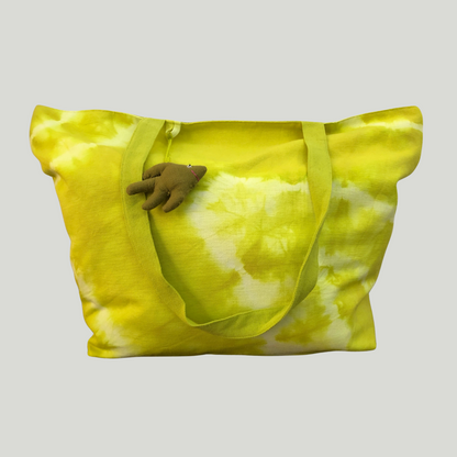 Beach bag w/ Fish key tag - Lime Green (Tie & Dye)