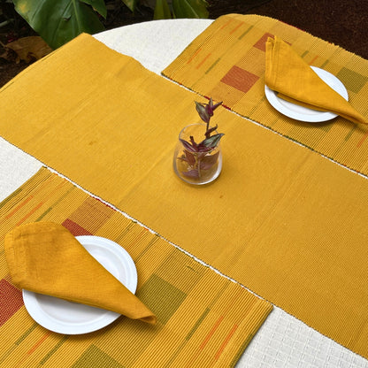 Table Mat - Yellow With Red & Green (Checks)