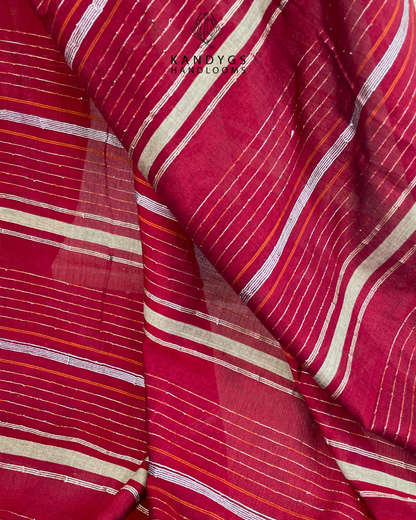 Saree  Bamboo Red with Gold Threads