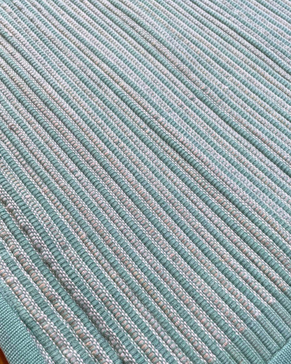Table Mat -Dusty Blue & White With Piping
