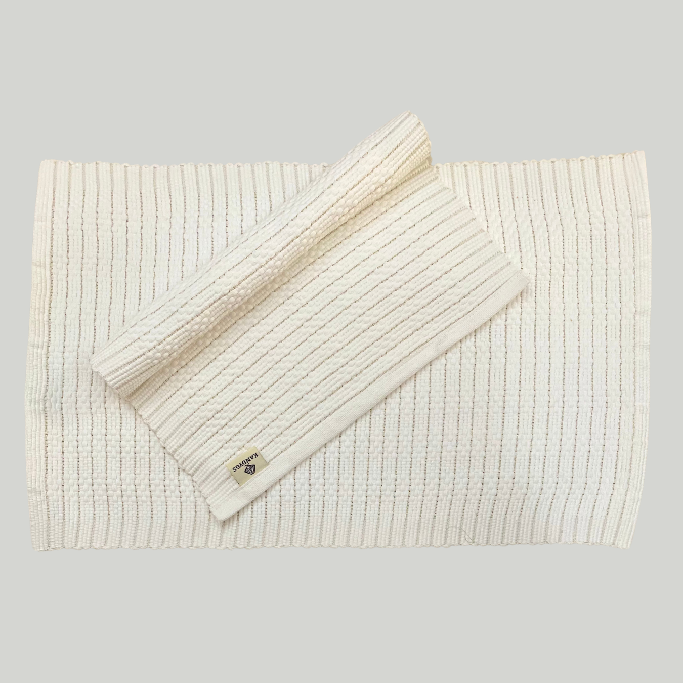Designer Table Mat - White & Gold
