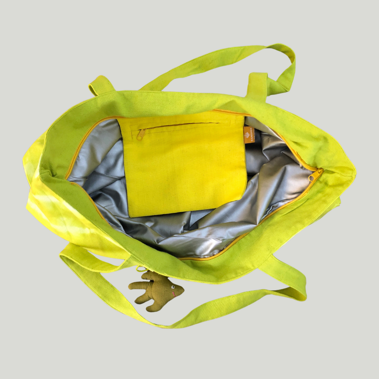 Beach bag w/ Fish key tag - Lime Green (Tie & Dye)