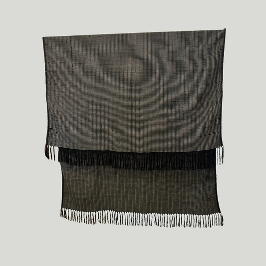 Bamboo & Cotton Designer Throw - Black & White II