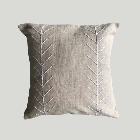Jute Cushion Cover (16 x 16) - Feathers