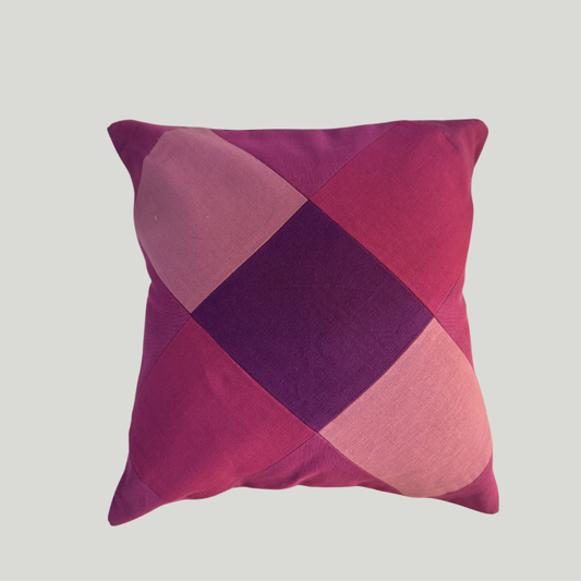 Patchwork Cushion Cover (16 x 16)  - Pink shades