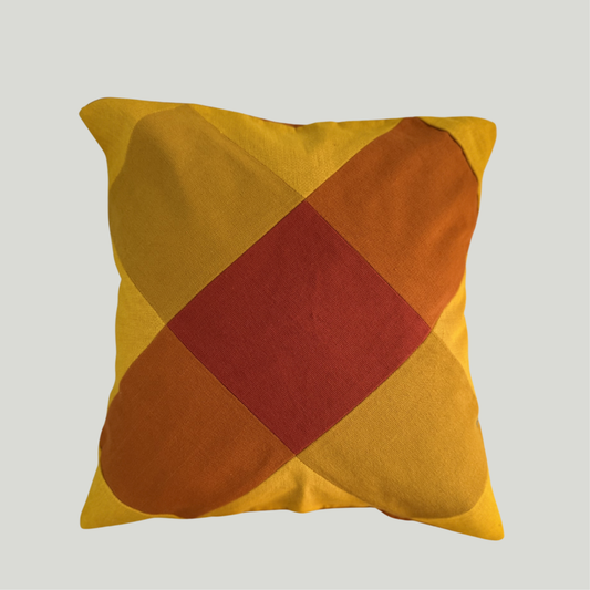 Patchwork Cushion Cover (16 x 16)  - Yellow shades