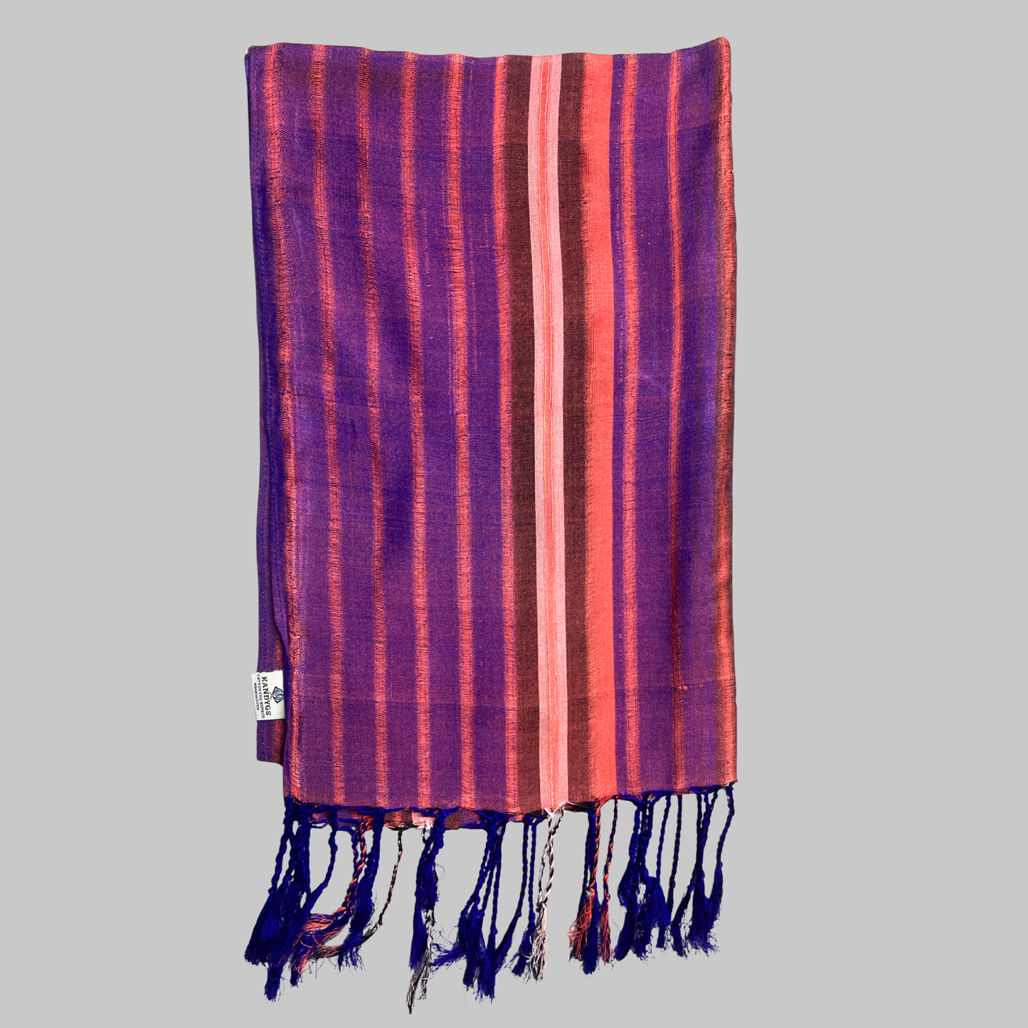 Shawl - Indigo & Peach stripes iii