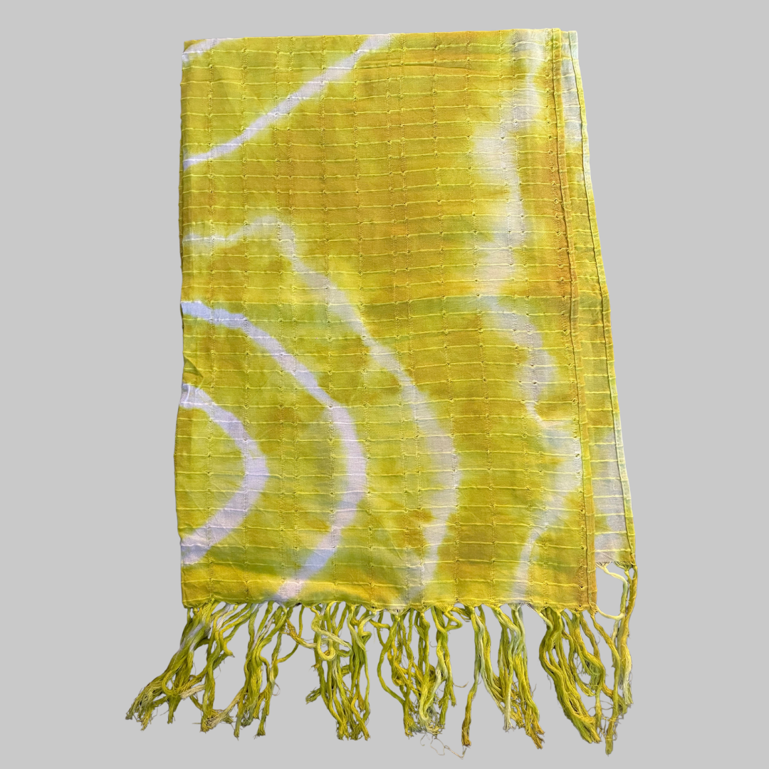 Shawl -Tie Dye Lemon Yellow & White