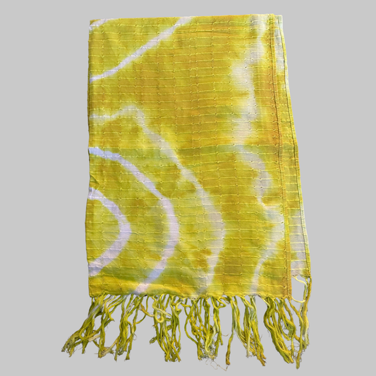 Shawl -Tie Dye Lemon Yellow & White