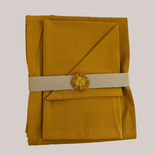 Bedsheet 48x90 & Pillow Case-Saffron