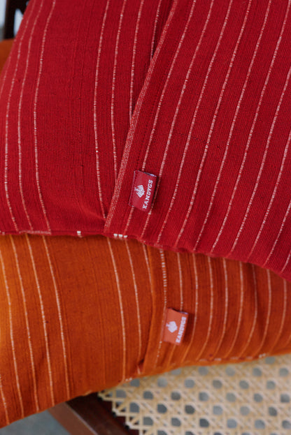 Cushion Cover -Red & White Ribs (16" X 16")