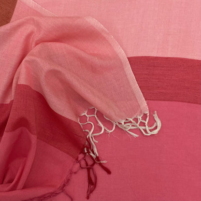 Saree - Pink & Red rust