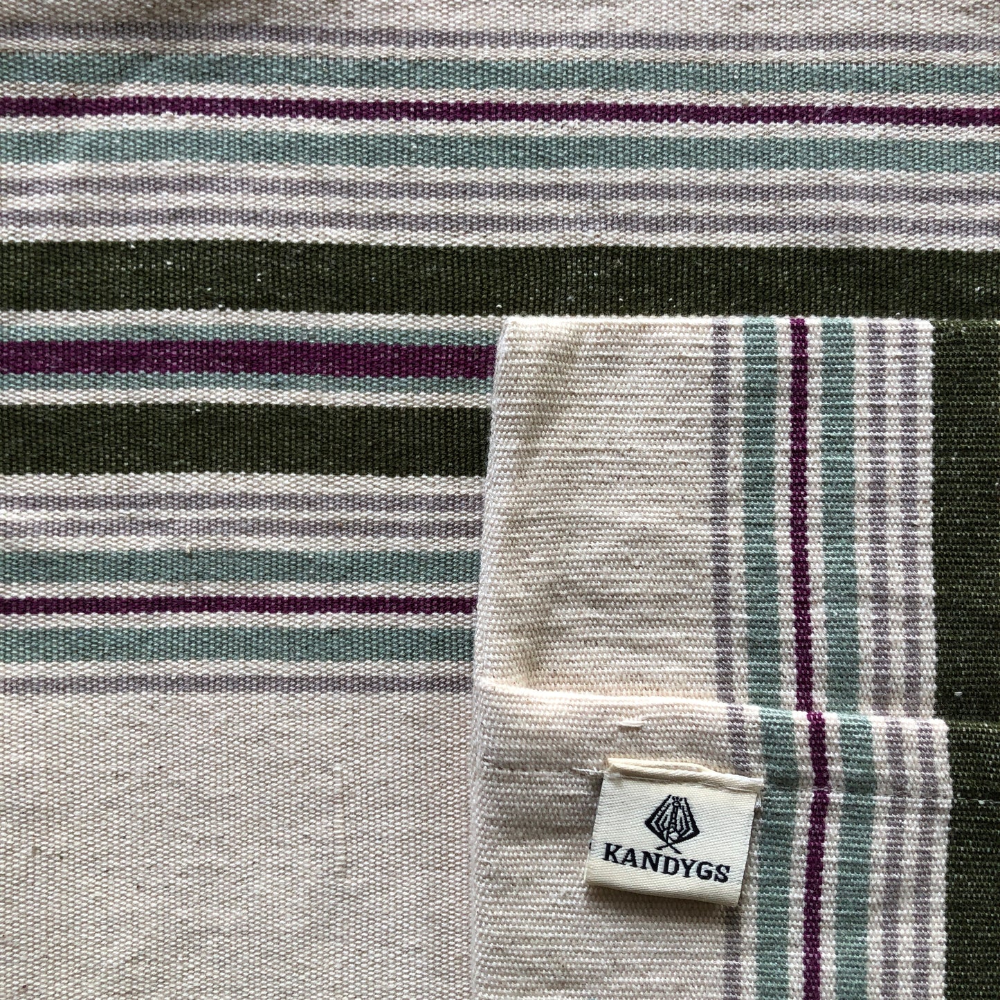 Designer Cushion Cover(SCF) - White & Dark Olive Stripes (18" X 18")