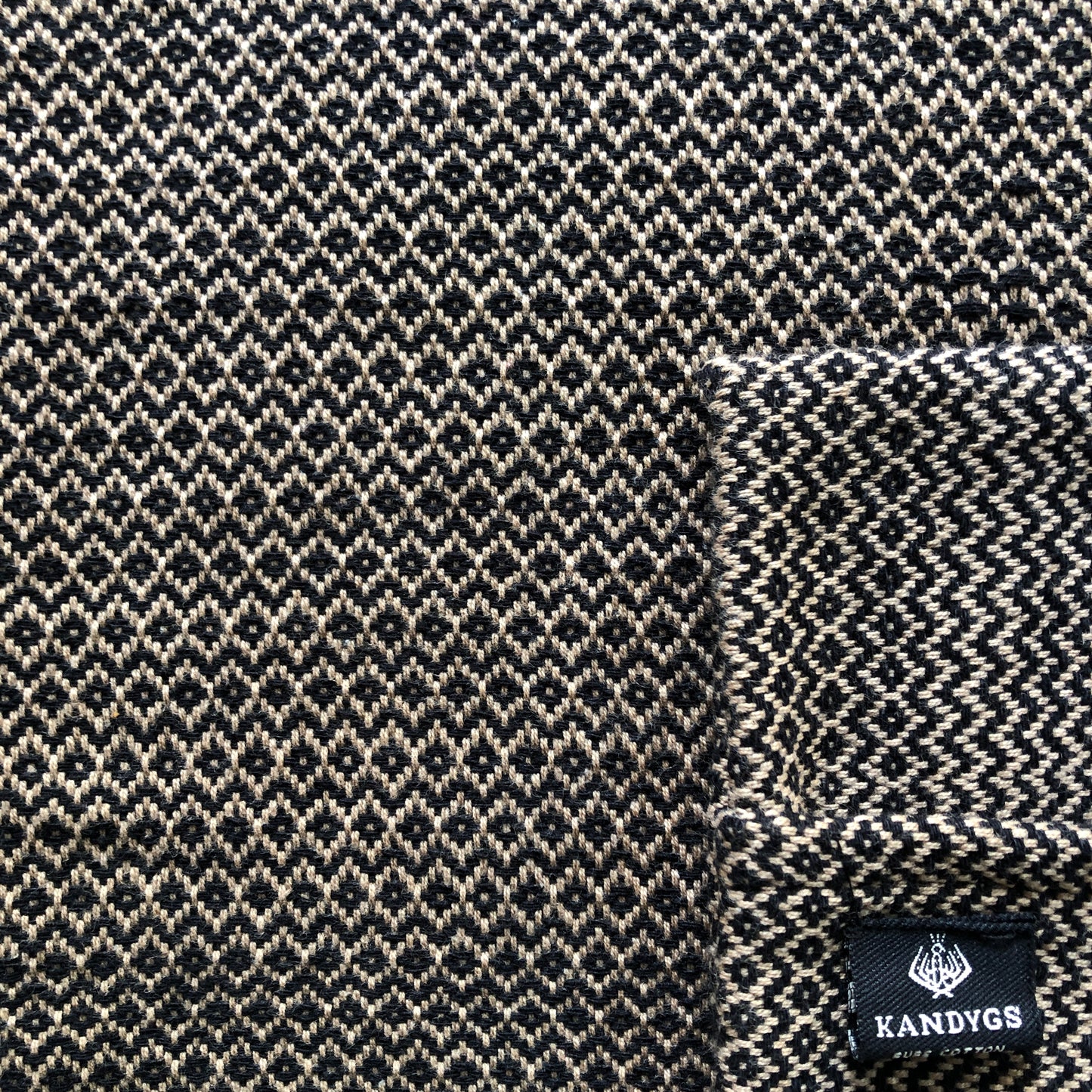 Designer Cushion Cover(DHF) - Black & Beige (18" X 18")