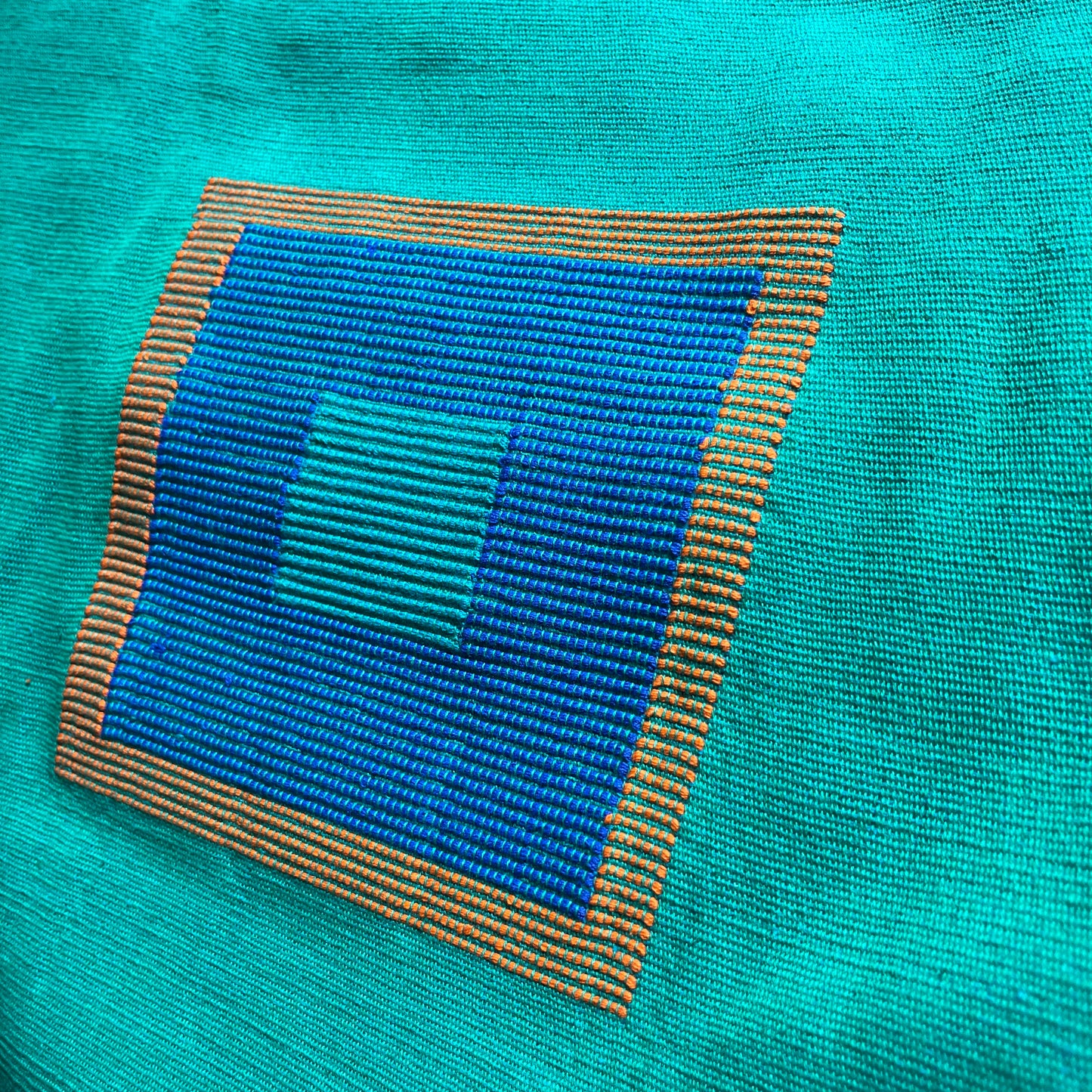 Fabric - Turquoise Green with Blue Squares (Malbana) MB