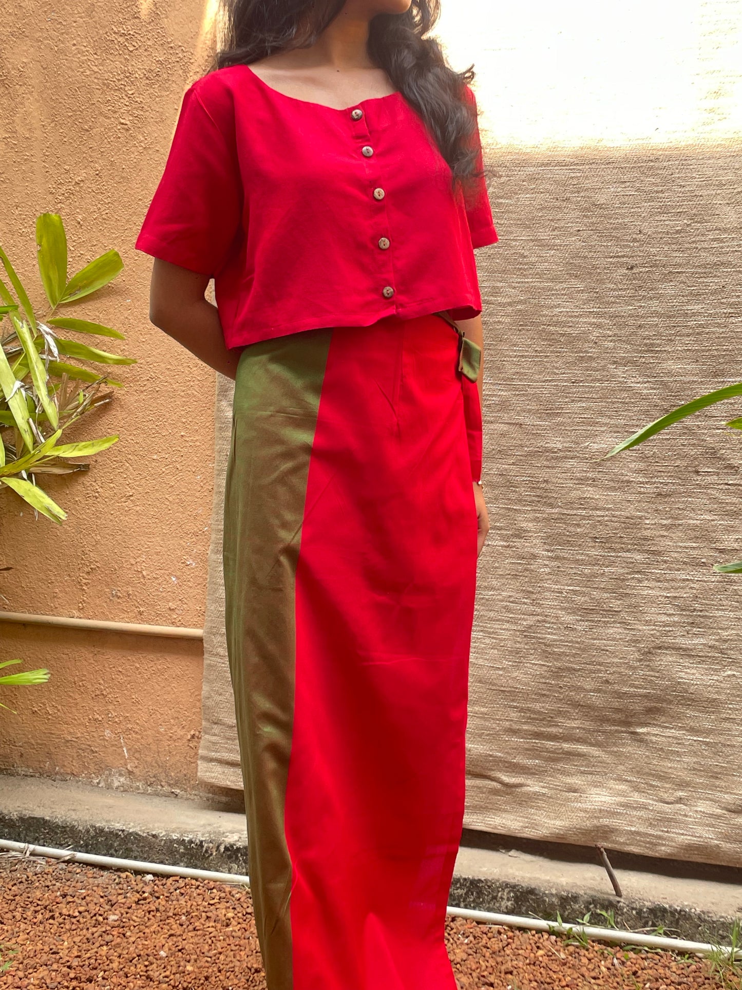 Lungi - Red with Green