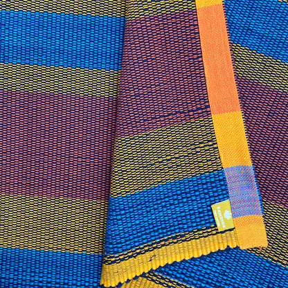 Floor rug - Multicolored stripes with a black shot