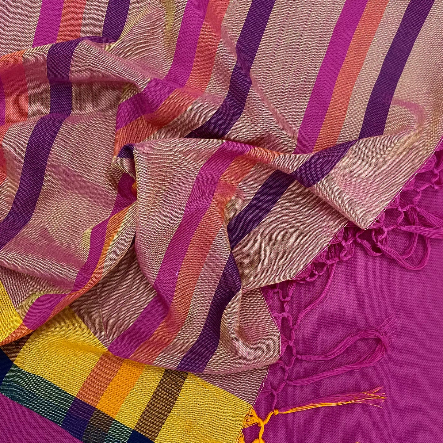 Saree -  Hot pink & orange