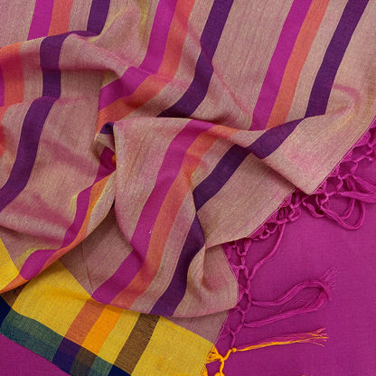 Saree -  Hot pink & orange