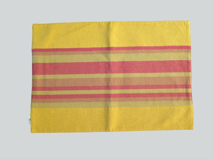 Table Mats + Serviettes (Set of 4) Mustard & Red