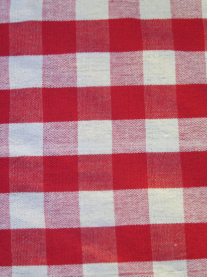 Rectangular Table Cloth - Red & White Check  (8 seater - 60" X 120")