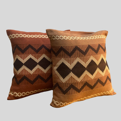 Dumbara Cushion Cover - Brown & Black  (16 x 16)