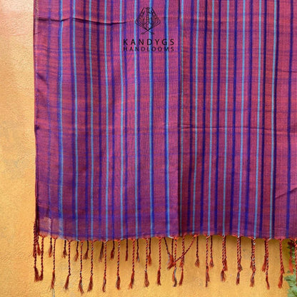 Shawl - Indigo & Blue stripes