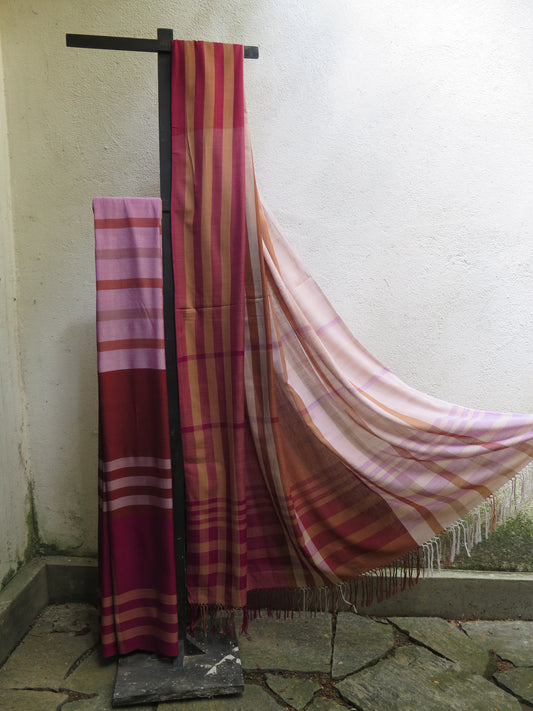 Saree - pink & yellow tones