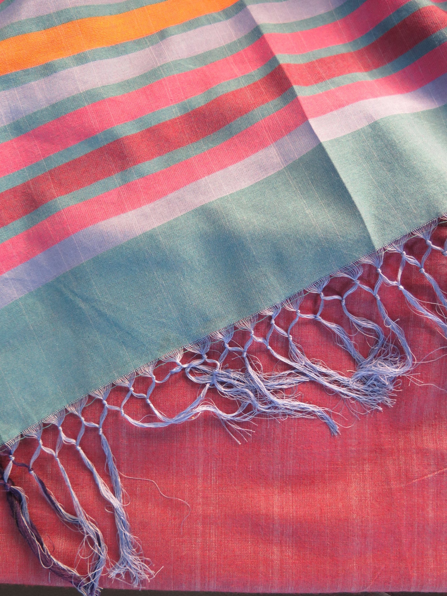 Saree - Blue & Purple Striped