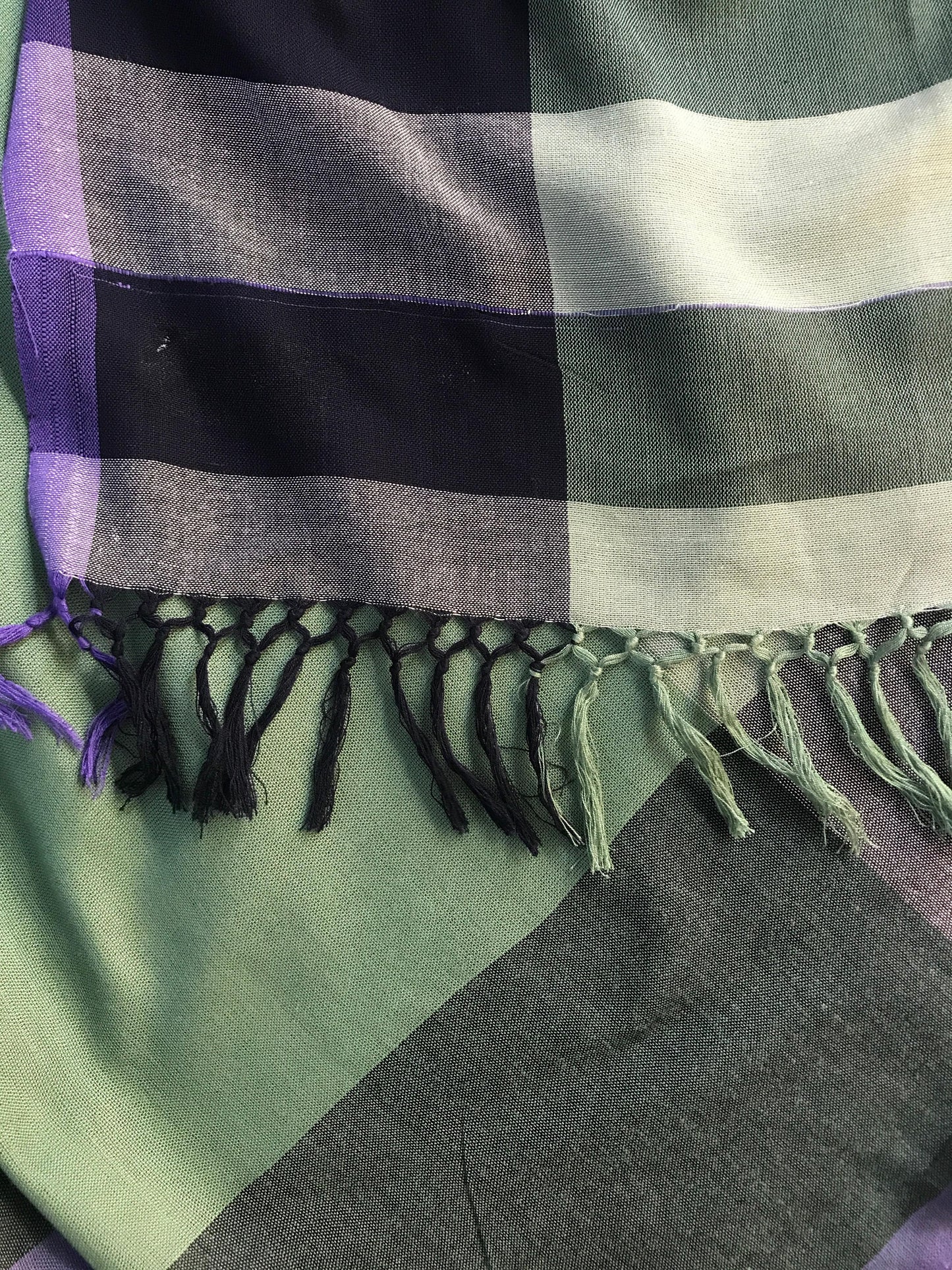 Saree - Gray Green Striped