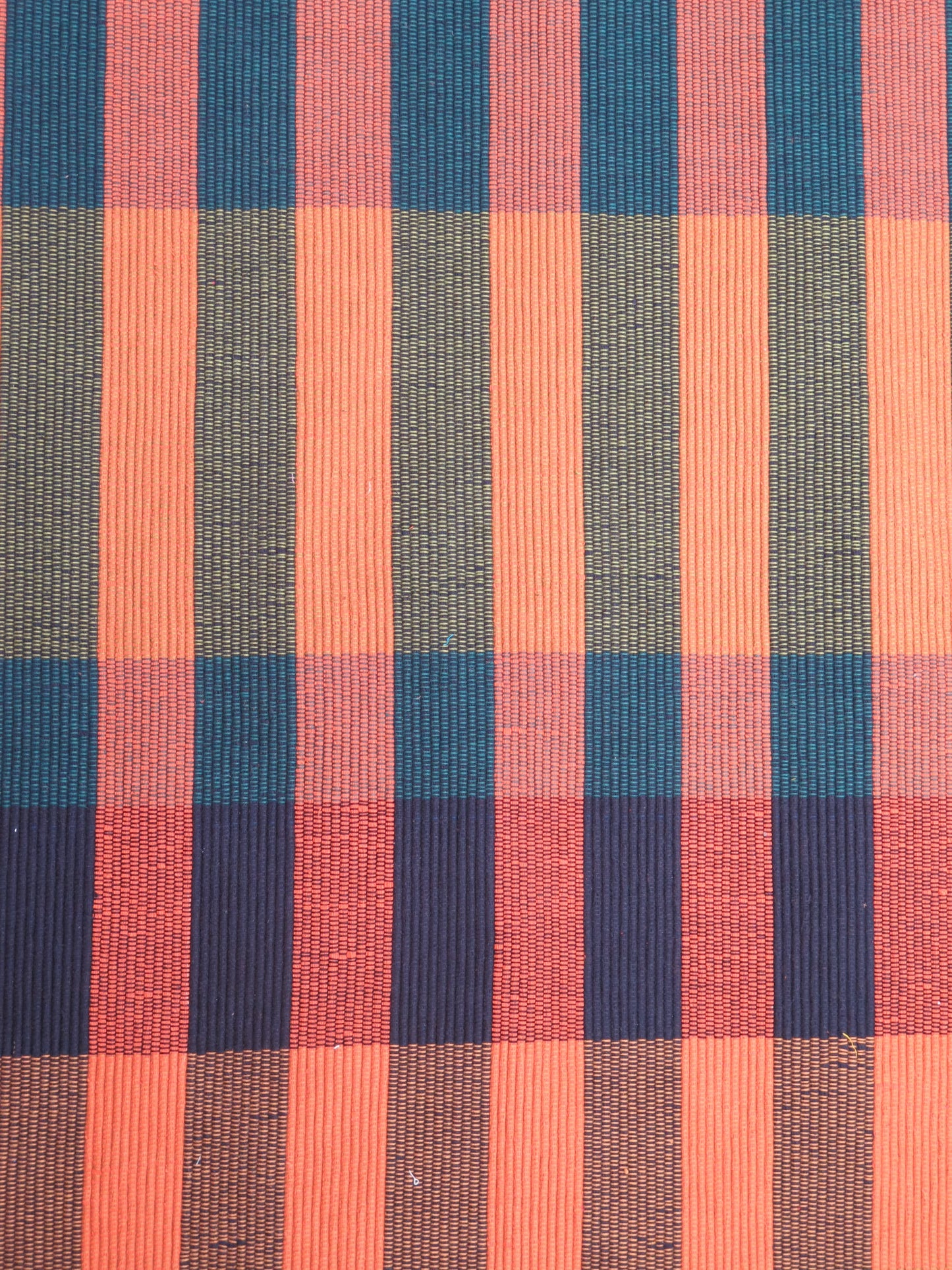 Rug - Burnt Orange,Teal, & Charcoal Stripes