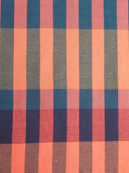 Rug - Burnt Orange,Teal, & Charcoal Stripes