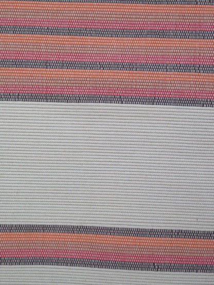 Rug -Burnt Orange & Red,Black Stripes