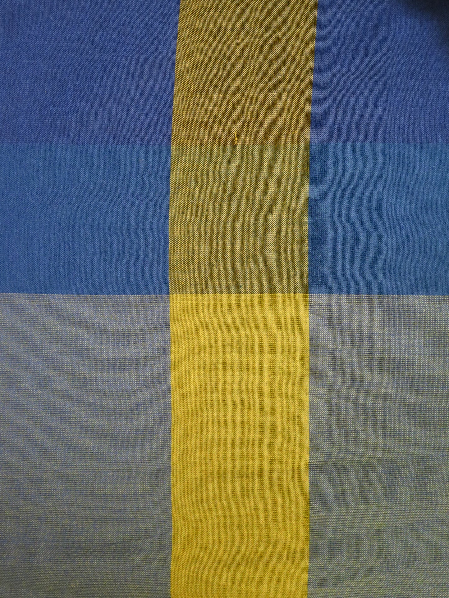 Saree - Yelow & Blue Striped