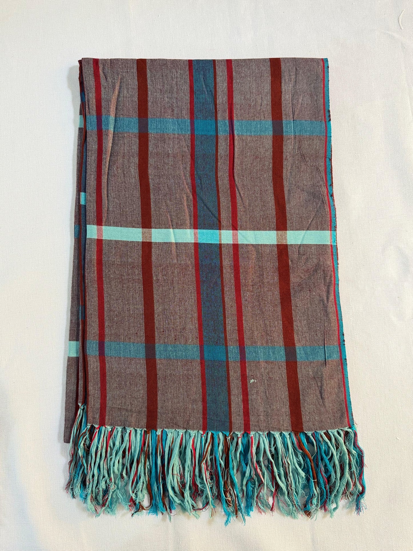 BAMBOO & Cotton Throw-Maroon & Blue