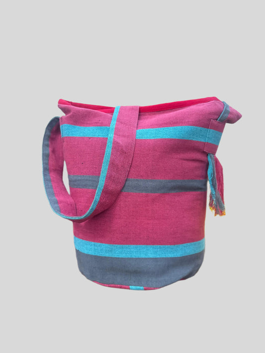 Tassel bag - Purple & Turquoise blue