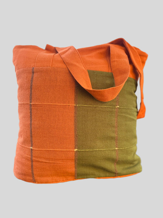 Shopper bag - Orange & Brown